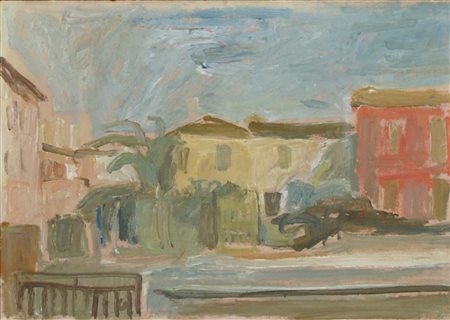 DALLA ZORZA CARLO Venezia 1896 - 1977 Mestre 1946 olio su cartone 16x23 cm...