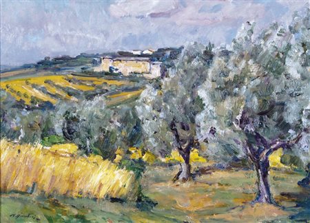 DISERTORI MARIO Trento 1895 - Padova 1980 Paesaggio toscano olio su tela...