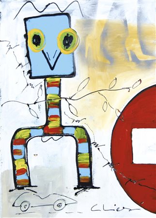 CHIESI GIORGIO Felina (Re) 1941 senza titolo olio e smalti su tela 70x50 cm...