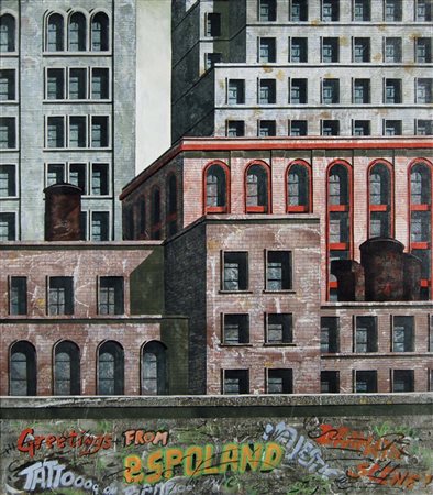 CAPUTO TONINO Lecce 1933 Expoland acrilici su tela 80x70 cm firma e titolo al...