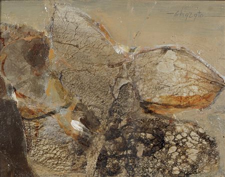 CHIARATO PATRIZIO Adria 1947 - 2007 Farfalla tecnica mista su tavola 35x45 cm...