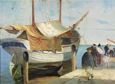 GALIMBERTI DARIO Chioggia 1881 - 1966 Chioggia olio su tavola 34,5x47 cm...