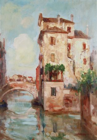 BOZZATO ATTILIO ACHILLE Chioggia 1886 - Cremona 1954 Chioggia olio su tavola...