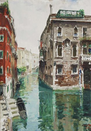 PAGAN LUIGI Chioggia 1907 - 1980 Scorcio di Venezia olio su tela 70x50 cm...