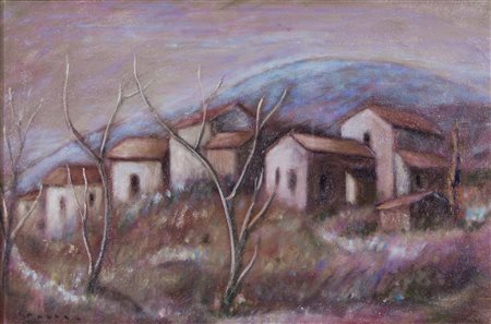 DONADEL BRUNO Farra di Soligo 1929 Paesaggio olio su tela 40x60 cm firma in...