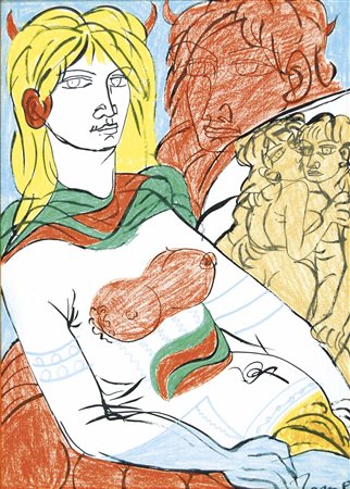 ZANCANARO TONO Padova 1906 - 1985 Selinuntea (anni '80) tecnica mista su...