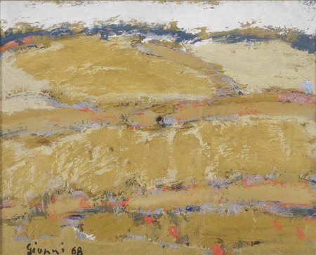 GIUNNI PIERO Villa Cortese 1912 - Bondone 2000 Messi bionde 1968 olio su tela...