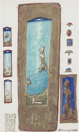 VIGANO GALEAZZO Padova 1937 senza titolo 1989 tecnica mista su carta 25x15 cm...