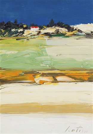 SCATIZZI SERGIO Lucca 1918 - Firenze 2009 Paesaggio olio su tavola 50x35 cm...