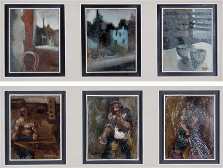 CAVALDORO A. - TODESCO L. Soggetti vari lotto di sei olii su tela 24x19 cad....