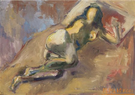MARCUCCI MARIO Viareggio 1910 - 1992 Nudo di donna olio su carta 34x48 cm...