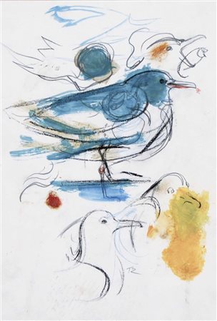 ZUCCHERI TONI 1937-2008 Progetto per vetri tecnica mista su carta 45x31 cm...