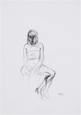 SUGHI ALBERTO Cesena 1928 Modella seduta 2000 inchiostro su carta 42x30 cm...