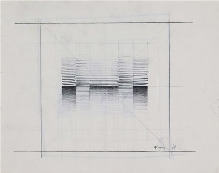 FINZI ENNIO Venezia 1931 senza titolo 1968 disegno a matita su carta 22x28 cm...