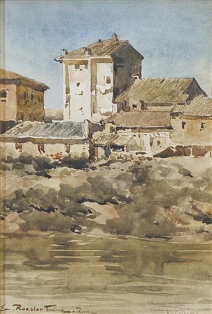 ROESLER FRANZ ETTORE Roma 1845 - 1907 Roma scomparsa acquerello su carta...