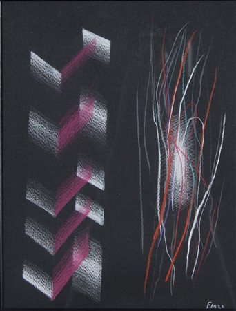 FINZI ENNIO Venezia 1931 senza titolo (2000) pastelli su carta 32x24 cm firma...