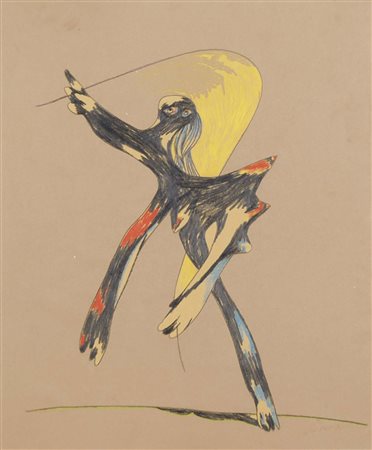 DOVA GIANNI Roma 1925 - Pisa 1991 senza titolo tecnica mista su carta 58x48...