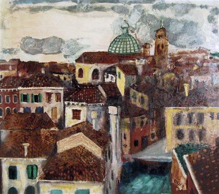 ORLER DAVIDE Fiera di Primiero 1931 - Venezia 1960 olio su tavola 75x85 cm...