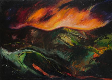 GIOVANNI SESIA (1955)Senza Titolo, 1986Olio su carta intelatacm 100x140Firma...