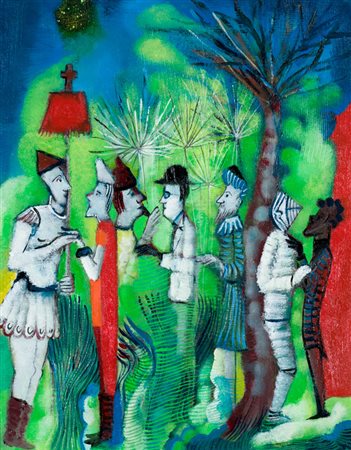 MARCO CINGOLANI (1961)Convegno di reduci IV (eroi e santi), 2007Olio su...