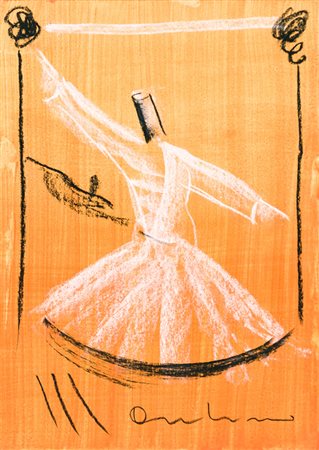 ALDO MONDINO (1938-2005)Senza Titolo (Derviscio)Tecnica mista su cartacm...