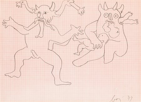 ENRICO BAJ (1924-2003)Senza Titolo, 1979Grafite su carta millimetratacm...