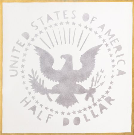 FRANCO ANGELI (1935-1988)Half Dollar (Antipittura), anni '80Spray su telacm...
