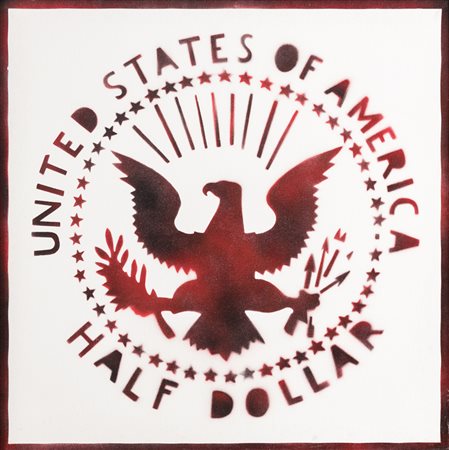 FRANCO ANGELI (1935-1988)Half Dollar (Antipittura), anni '80Spray su telacm...