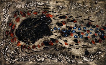 JORGE PIQUERAS (1925)La grande ombra, 1963Tecnica mista su tavolacm...