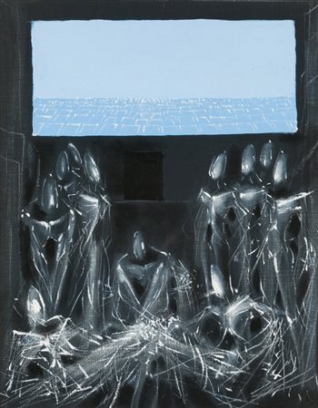 CESARE PEVERELLI (1922-2000)Senza TitoloOlio su telacm 42x33Firma al retro