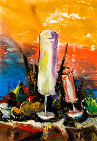 LIBERO VITALI (1928)Natura morta, 1972Olio su telacm 70x50Timbri e cartiglio...