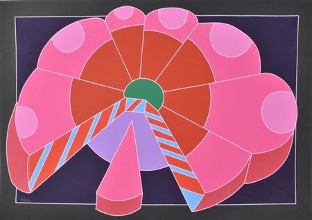 Ugo Nespolo SENZA TITOLO serigrafia su carta, cm 49x69 esemplare 33 su 150...