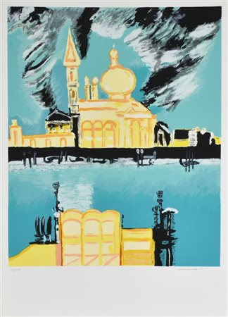 Remo Brindisi VENEZIA litografia su carta, cm 70x50 esemplare 113 su 150 sul...