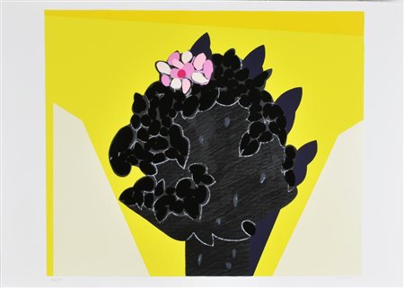 Concetto Pozzati VASO CON FIORI serigrafia su carta, cm 50x70 esemplare 113...