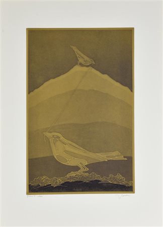 Francesco Casorati SENZA TITOLO incisione su carta, cm 70x50 (lastra cm...