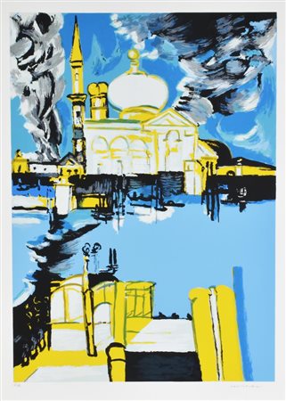 Remo Brindisi VENEZIA litografia su carta, cm 70x50 esemplare P.A. sul...