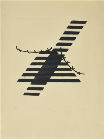 Ignoto O.B. incisione su carta, cm 44x33,5 (lastra cm 27x23) esemplare 9 su...