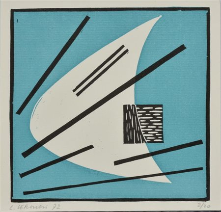 Luigi Veronesi COMPOSIZIONE serigrafia, cm 13,5x13,5; es. 2/20 firmato,...