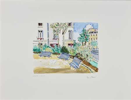 Orfeo Tamburi SENZA TITOLO incisione colorata a mano, cm 45x60 (lastra cm...