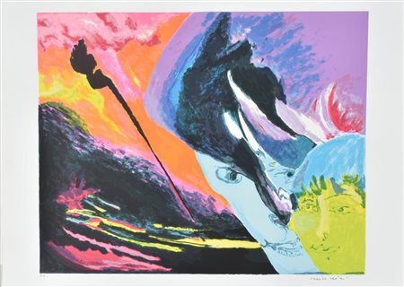 Remo Brindisi SENZA TITOLO litografia su carta, cm 50x70 esemplare P.A. sul...