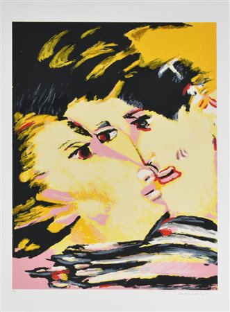 Remo Brindisi SENZA TITOLO litografia su carta, cm 70x50 esemplare P.A. sul...