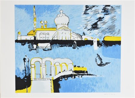 Remo Brindisi VENEZIA litografia su carta, cm 50x70 esemplare P.A. sul...