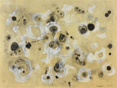 Brighenti SENZA TITOLO tecnica mista su carta, cm 47x64 sul fronte: firmato e...