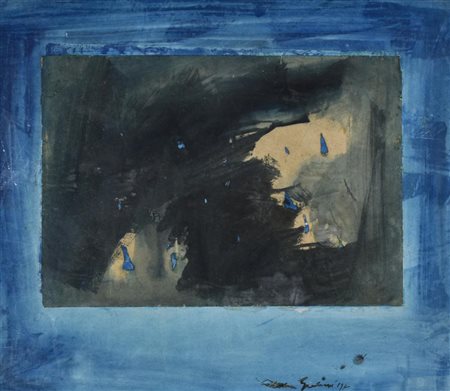 Costantino Guenzi SENZA TITOLO tecnica mista su carta applicata su tela, cm...