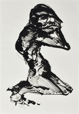 Enrico Colombotto Rosso SENZA TITOLO china su carta, cm 72x50,5 sul fronte:...