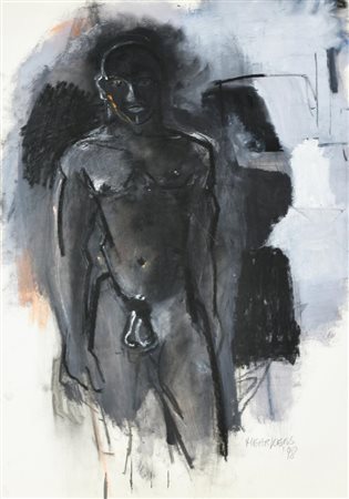 Klaus Karl Mehrkens SENZA TITOLO tecnica mista su carta, cm 70x50 sul fronte:...