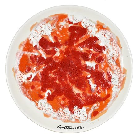Bruno Contenotte PIATTO ceramica smaltata, diamentro cm 35 firmato eseguito...