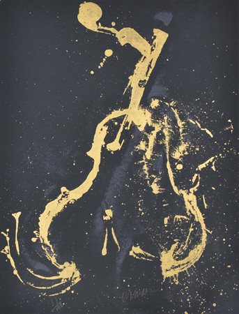 Arman Violino 5 serigrafia su carta, cm 65x50 esemplare 38 su 125 sul fronte:...