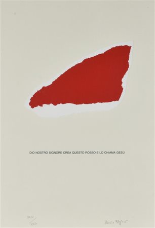 Emilio Isgrò Dio nostro signore crea questo rosso e lo chiama Gesù...