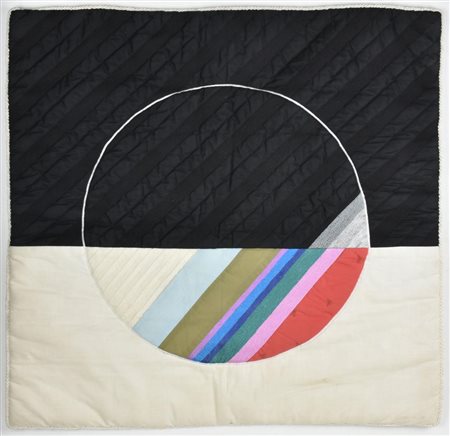 Eugenio Carmi ARAZZO tessuto operato, cm 73x72 esemplare 1 su 12 sul fronte:...